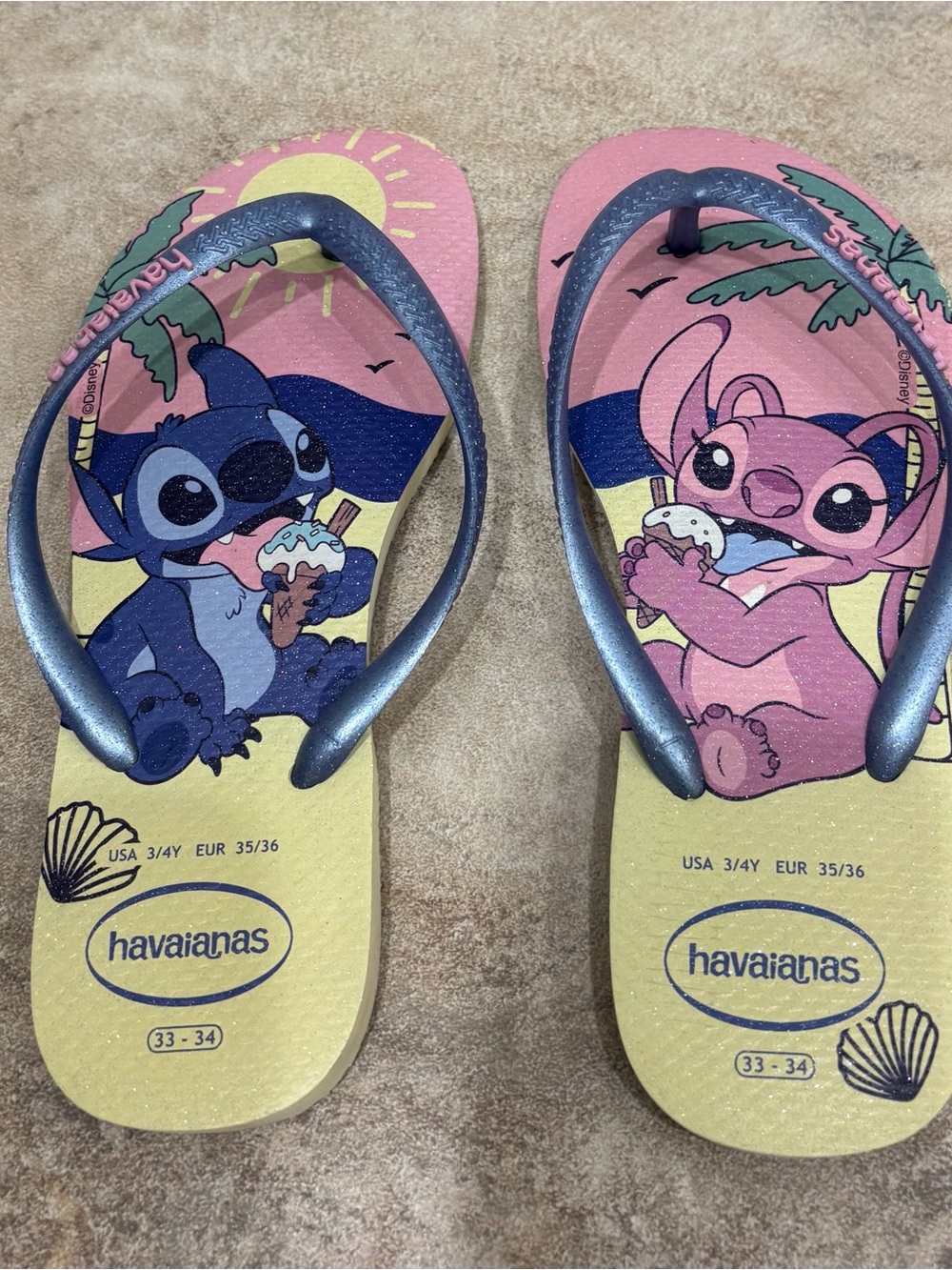 Havaianas Kids Blue & Pink Stitch Ice Cream Flip Flops